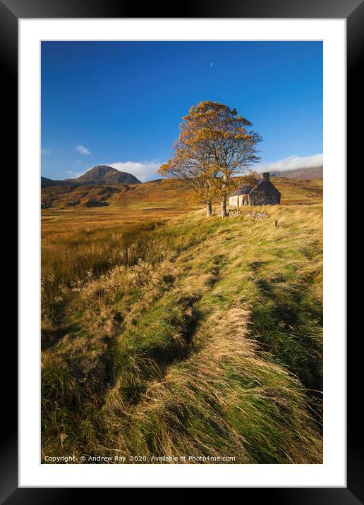 Tree and House (Loch Loyal) Framed Mounted Print by Andrew Ray