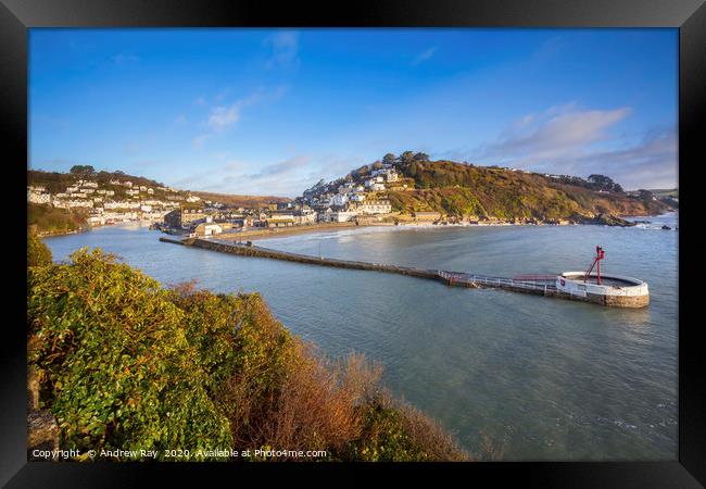 Looe Harbour Entrance Framed Print by Andrew Ray