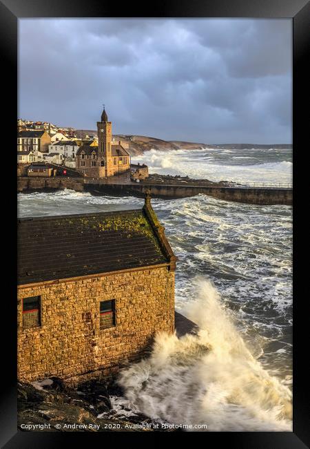 Above the old RNLI station (Porthleven) Framed Print by Andrew Ray
