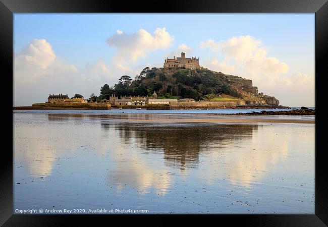 Reflections at St Michael's Mount  Framed Print by Andrew Ray