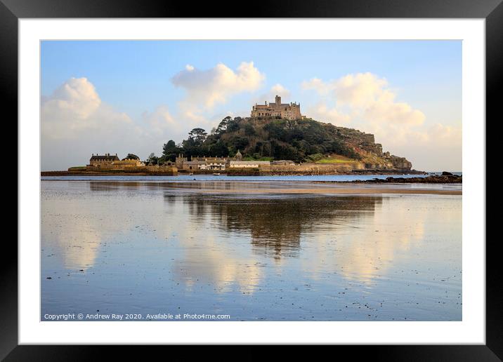 Reflections at St Michael's Mount  Framed Mounted Print by Andrew Ray