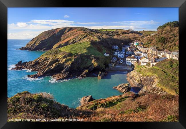 Portloe view  Framed Print by Andrew Ray