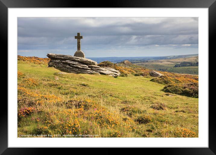 Yar Tor Cross (Dartmoor)  Framed Mounted Print by Andrew Ray