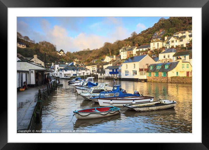 First light (Polperro) Framed Mounted Print by Andrew Ray