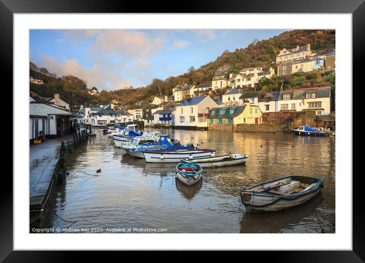 Polperro at first light Framed Mounted Print by Andrew Ray