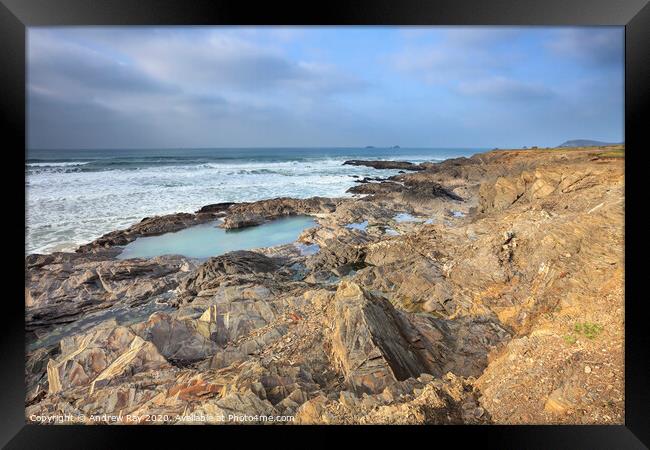 The Pool (Treyarnon Bay) Framed Print by Andrew Ray