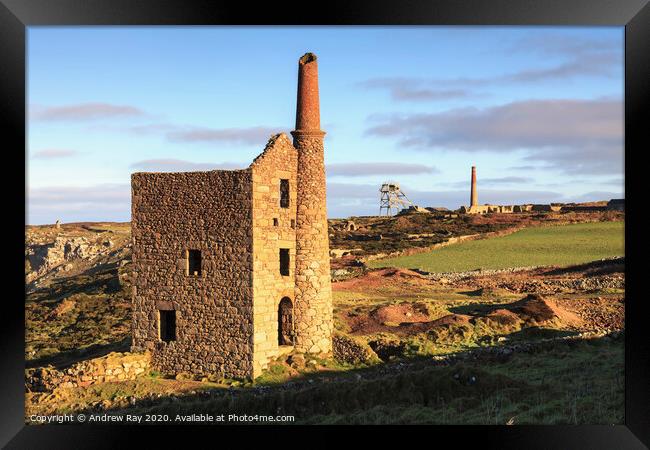 Engine Houses at Wheal Owles Framed Print by Andrew Ray