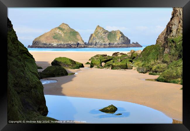 Low tide at Holywell Framed Print by Andrew Ray
