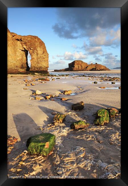 Low tide (Perranporth) Framed Print by Andrew Ray