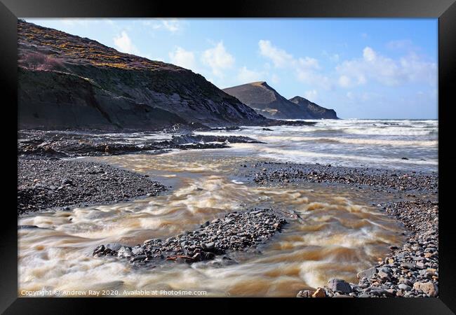 Stream at Crackington Haven Framed Print by Andrew Ray