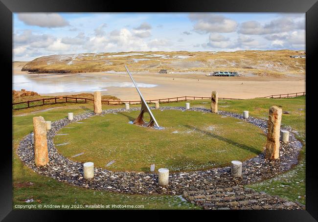 Sundial (Perranporth) Framed Print by Andrew Ray