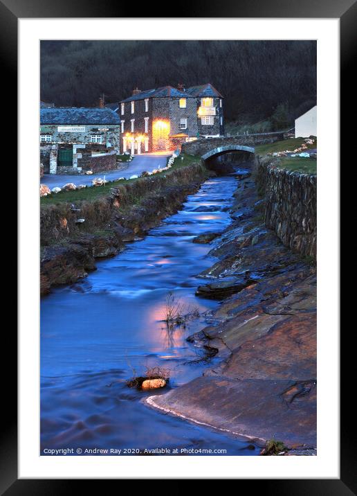 Twilight at Boscastle Framed Mounted Print by Andrew Ray