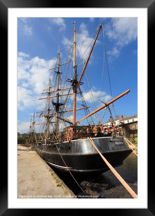 Tall ships (Charlestown) Framed Mounted Print by Andrew Ray