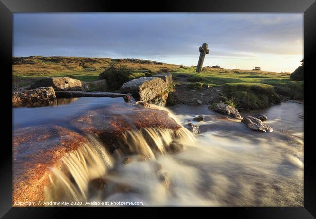 Windy Post Falls (Dartmoor) Framed Print by Andrew Ray