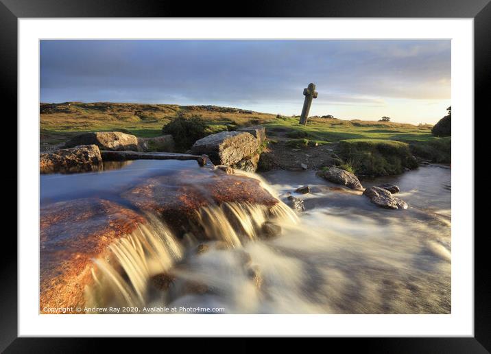 Windy Post Falls (Dartmoor) Framed Mounted Print by Andrew Ray