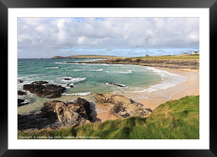 Treyarnon Bay Framed Mounted Print by Andrew Ray