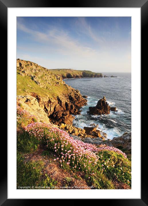 Towards Land's End Framed Mounted Print by Andrew Ray