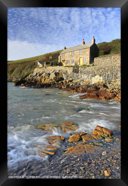 Quay Cottage (Port Quin) Framed Print by Andrew Ray