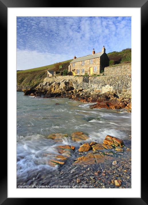 Quay Cottage (Port Quin) Framed Mounted Print by Andrew Ray