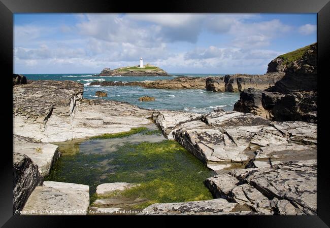 Godrevy Pool Framed Print by Andrew Ray
