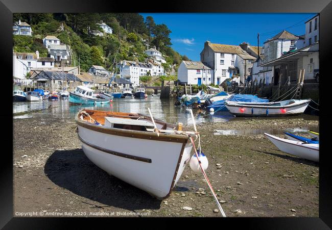 Polperro Harbour Framed Print by Andrew Ray