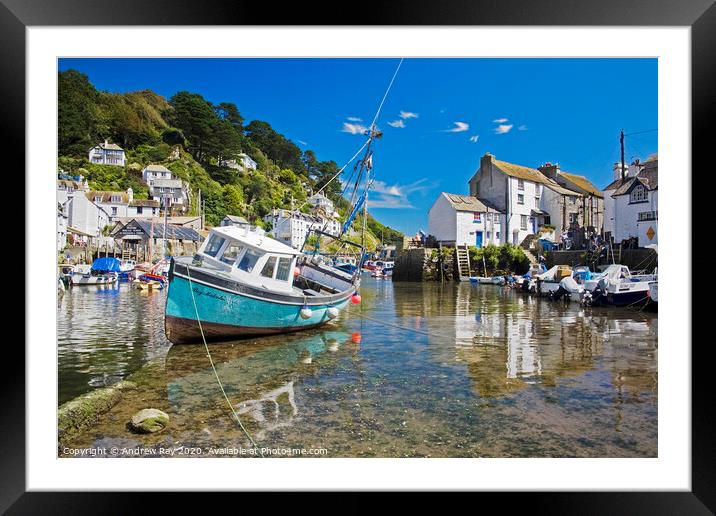 Polperro Framed Mounted Print by Andrew Ray