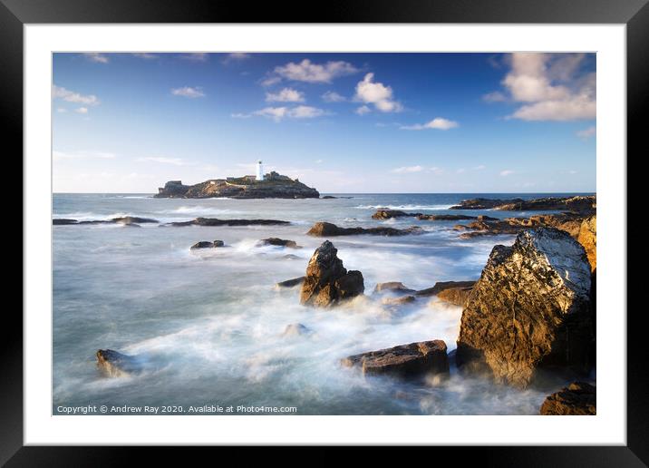 Towards Godrevy Framed Mounted Print by Andrew Ray