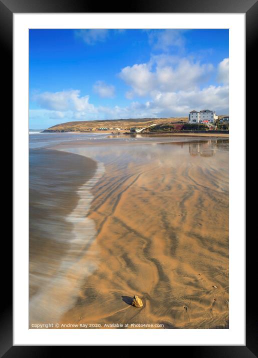 Patterns and reflections (Perranporth) Framed Mounted Print by Andrew Ray