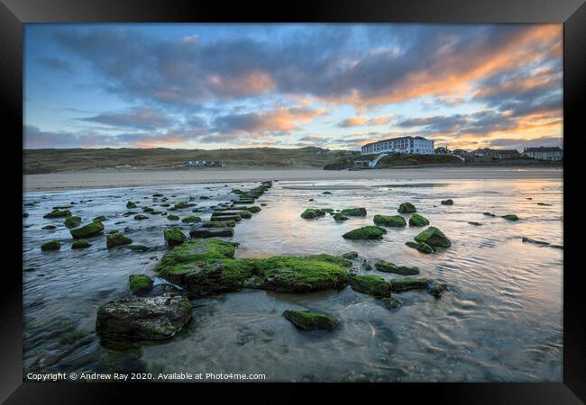 Sunrise at Perranporth Framed Print by Andrew Ray