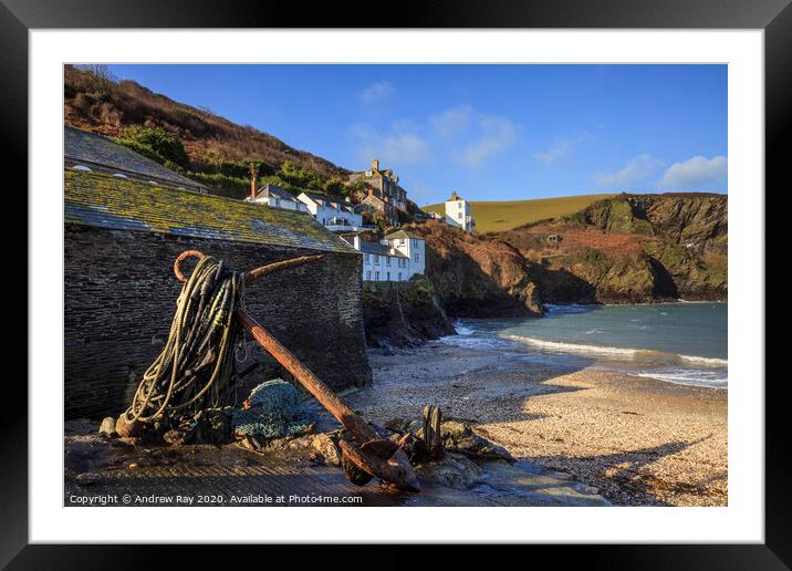 Anchor at Port Isaac Framed Mounted Print by Andrew Ray