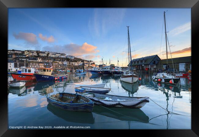 Sunrise at Mevagissey Framed Print by Andrew Ray