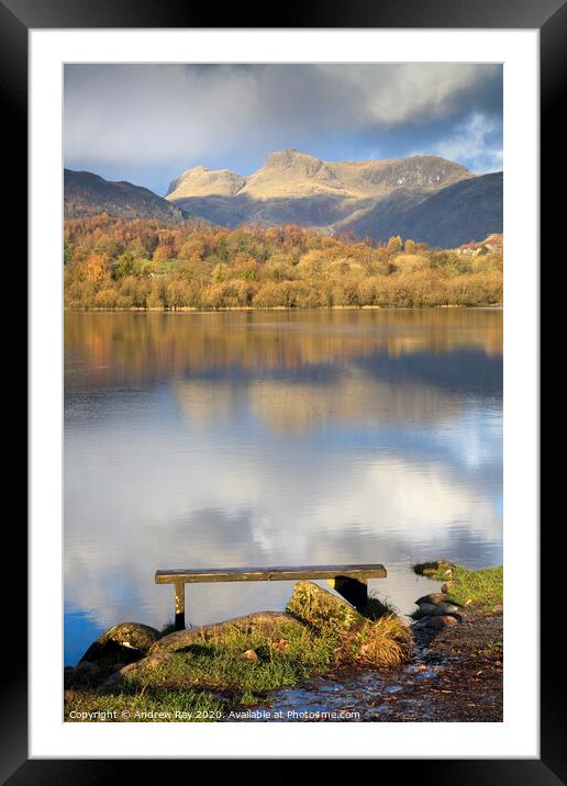 Elterwater Reflections Framed Mounted Print by Andrew Ray