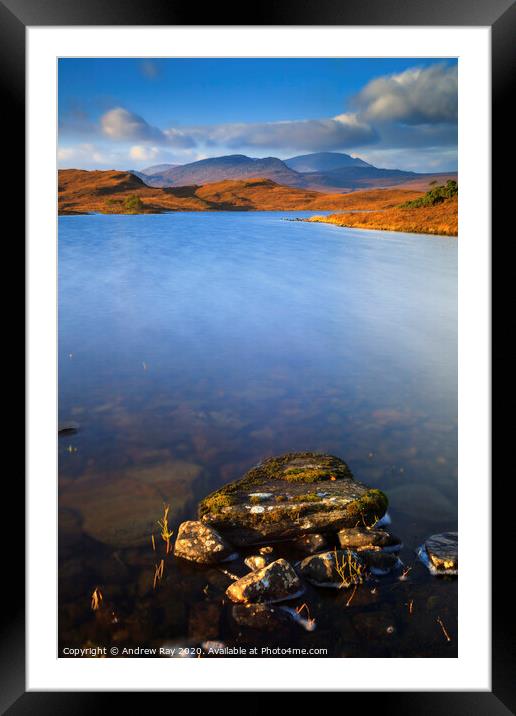 Ben Hope from Loch Hakel Framed Mounted Print by Andrew Ray
