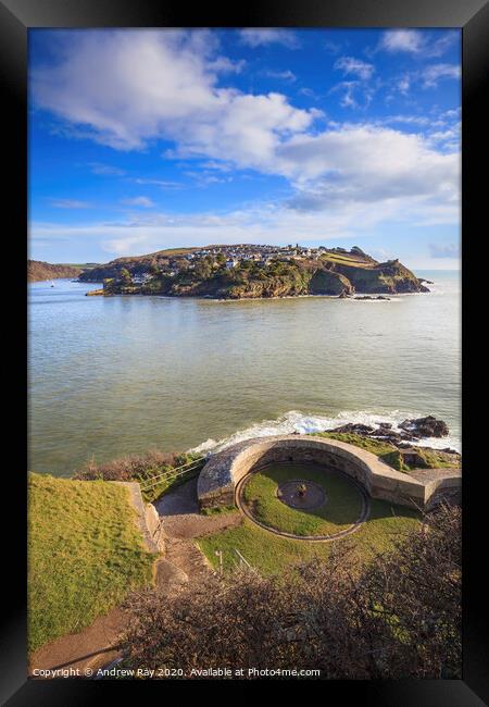 Polruan from St Catherines Castle Framed Print by Andrew Ray