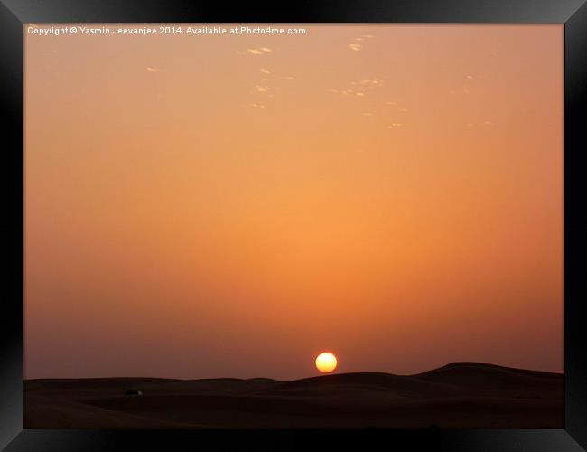  Desert sunset Framed Print by Yasmin Jeevanjee
