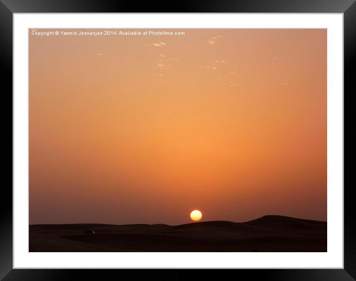  Desert sunset Framed Mounted Print by Yasmin Jeevanjee