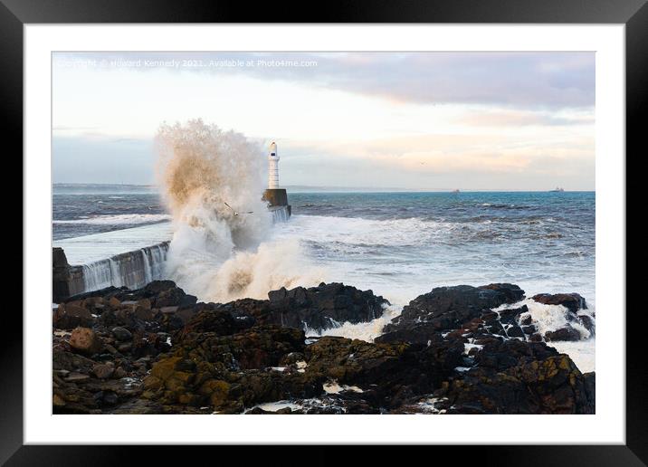 Stormy Seas at Aberdeen Framed Mounted Print by Howard Kennedy