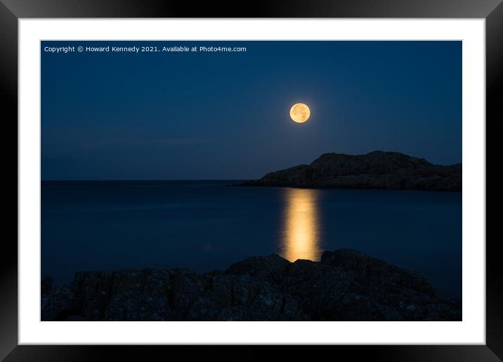 Dark Moon Reflections Framed Mounted Print by Howard Kennedy