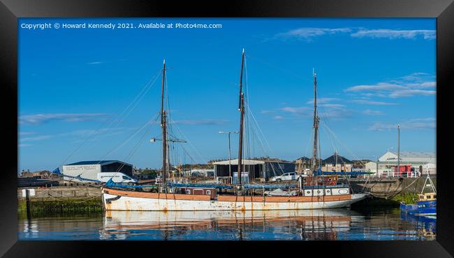 Regina Caelis in Buckie Harbour Framed Print by Howard Kennedy