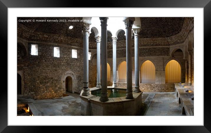 Arab Bath House in Girona, Catalonia Framed Mounted Print by Howard Kennedy