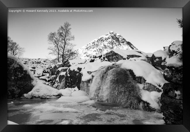 Scotland, Morning light on The Buachaille in Black Framed Print by Howard Kennedy