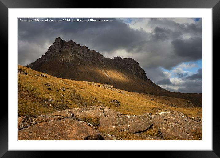 Stac Pollaidh in  dappled light Framed Mounted Print by Howard Kennedy