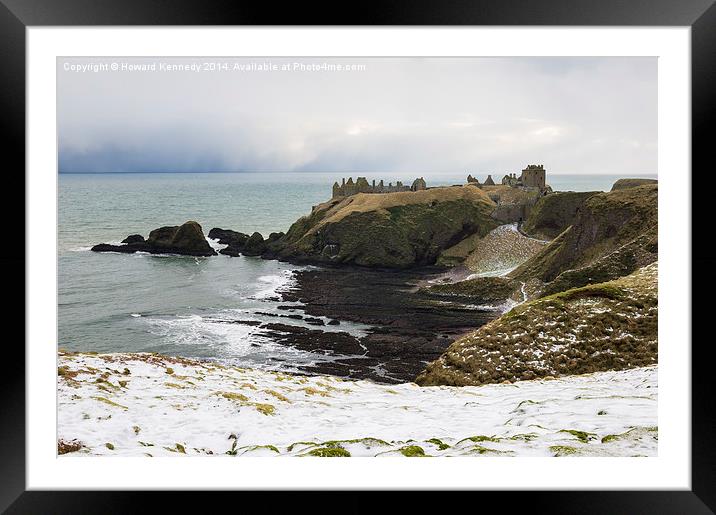 Dunnottar in Winter Framed Mounted Print by Howard Kennedy
