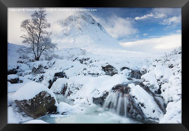 Buachaille Etive Mor and River Coupall Framed Print by Howard Kennedy