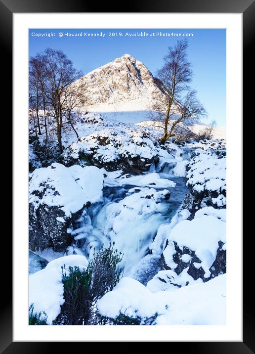 Morning light on the Buachaille Framed Mounted Print by Howard Kennedy