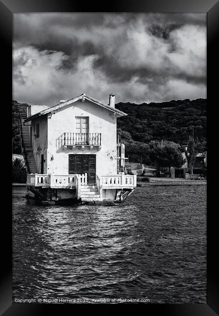 Mahon harbour house - Menorca Framed Print by Miguel Herrera