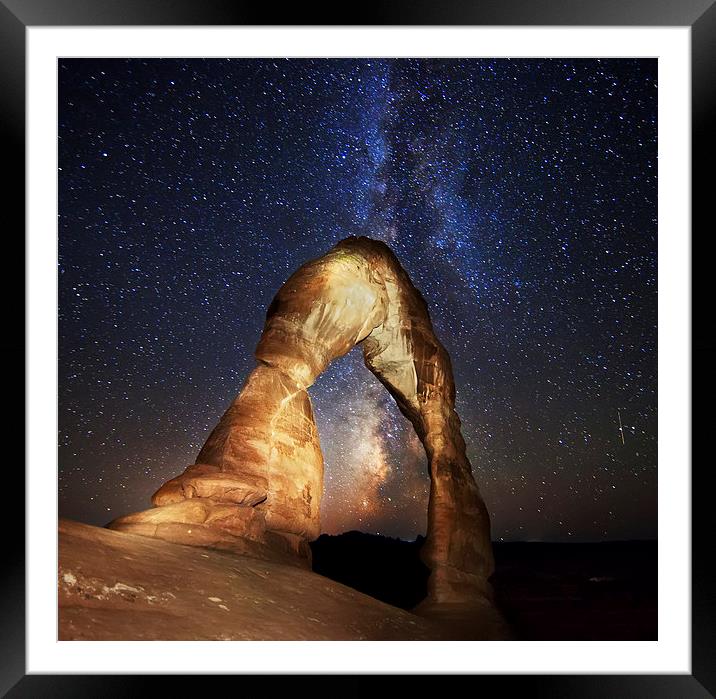 Milky Way at Delicate Arch Framed Mounted Print by Amit Saha