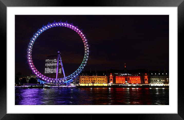 London Eye @ Night Framed Mounted Print by Paul Piciu-Horvat