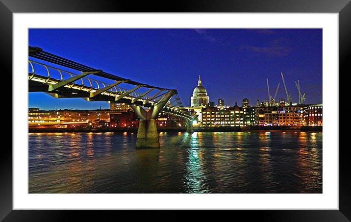 St Paul's & Millenium Bridge - V2 Framed Mounted Print by Paul Piciu-Horvat