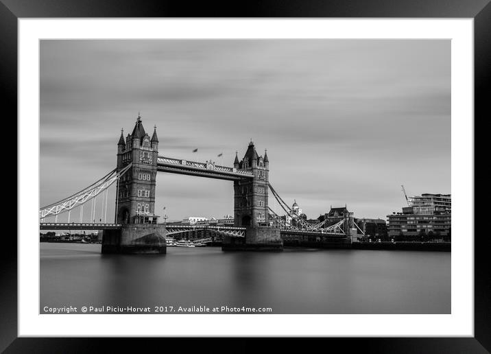 Tower Bridge - long exposure @ dusk Framed Mounted Print by Paul Piciu-Horvat